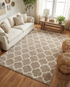 Lattice Gardens Collection Area Rug -  Bloomfield (Light Brown) Rectangle Light Brown  lifestyle 6