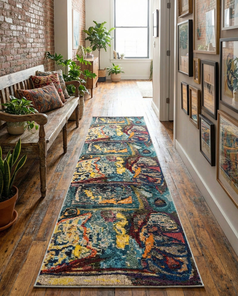 Autumnal Tapestry Collection Area Rug - Harvestville Runner Multi  lifestyle 76