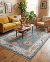 Arcadia Rugs Collection Area Rug - Eden (Gray and Blue) Rectangle Gray and Blue  lifestyle 15