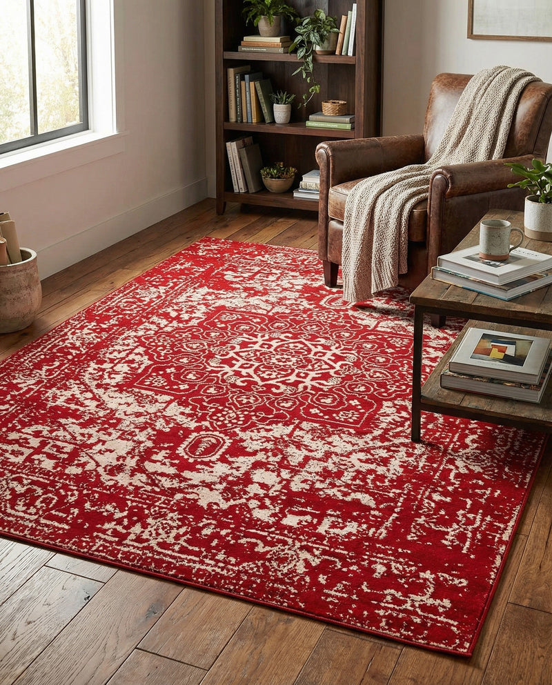 Georgetown Rugs Collection Area Rug - Dupont (Red) Rectangle Red  lifestyle 3