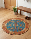 Patio Heritage Collection Area Rug -  Pavilion Round Navy Blue  lifestyle 57