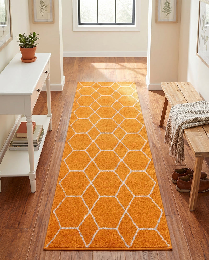 Trellis Mosaic Collection Area Rug - Arborville (Orange) Runner Orange  lifestyle 50