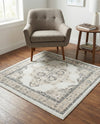 Beverly Grove Collection Area Rug -  Fairfax (Ivory) Square Ivory  lifestyle 73