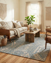 Savannah Threads Collection Area Rug -  Kalahari Rectangle Antique Blue  lifestyle 13