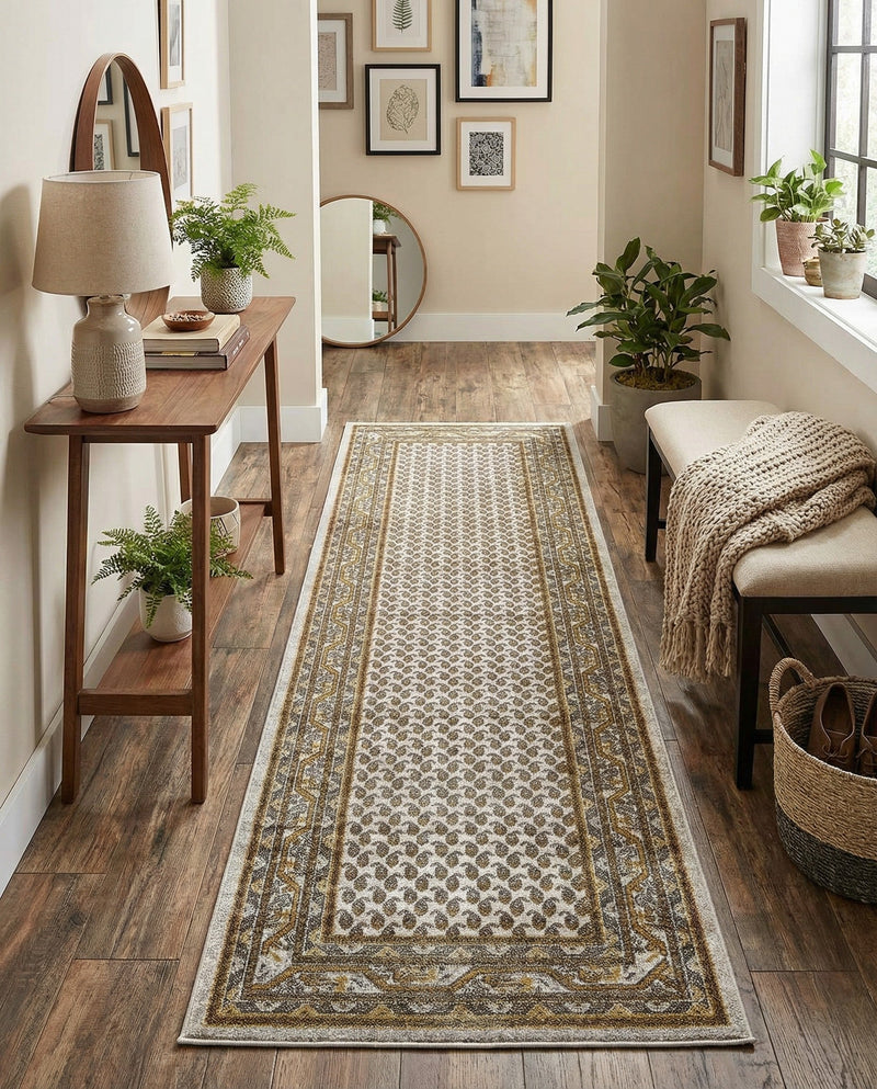 Soho Elegance Collection Area Rug -  Mercer (Beige) Runner Beige  lifestyle 48