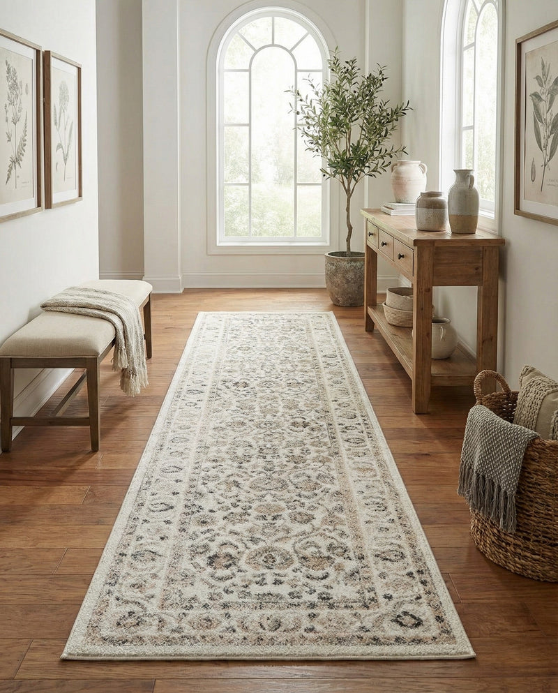 Adriana Terrace Collection Area Rug -  Positano (Ivory) Runner Ivory  lifestyle 21