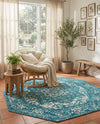 Georgetown Rugs Collection Area Rug - Dupont (Turquoise) Octagon Turquoise  lifestyle 33