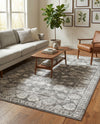 Charleston Elegance Collection Area Rug -  Seaport (Gray) Rectangle Gray  lifestyle 24
