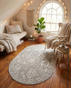 Seville Stripes Collection Area Rug -  Granada (Gray) Oval Gray  lifestyle 53