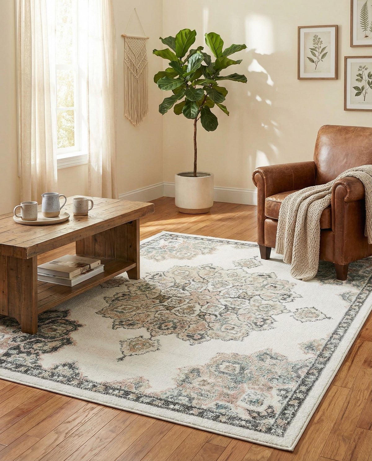 Beverly Grove Collection Area Rug - Melrose (Ivory) Rectangle Ivory  lifestyle 13