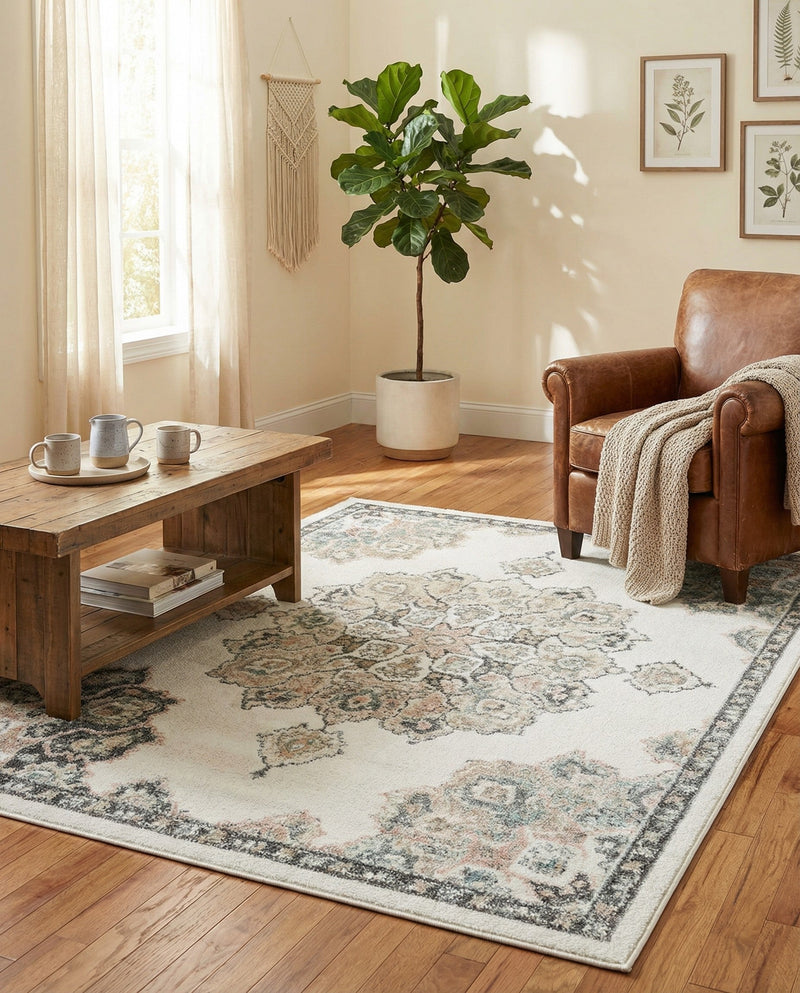 Beverly Grove Collection Area Rug - Melrose (Ivory) Rectangle Ivory  lifestyle 13