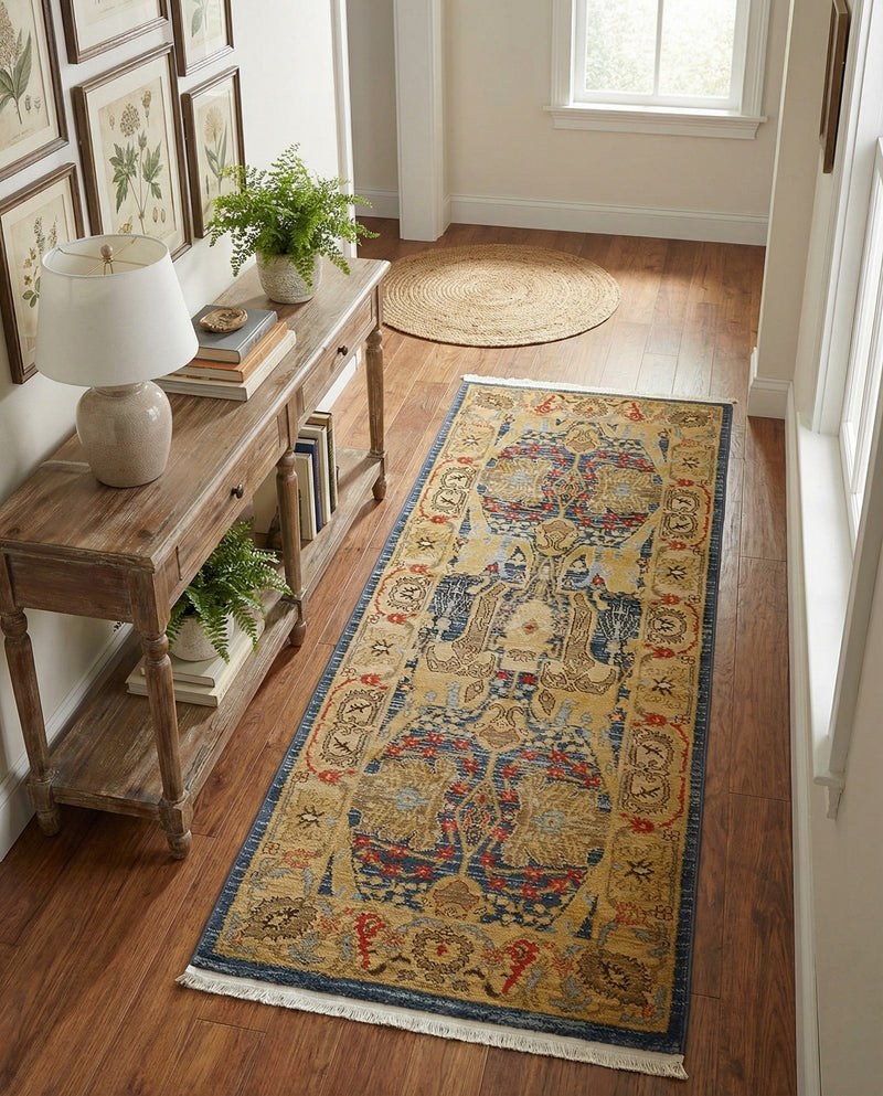 Persian Elegance Collection Area Rug -  Khorramabad Runner Navy Blue  lifestyle 34