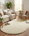 Plush Oasis Collection Area Rug - Serenity (Pure Ivory) Oval Pure Ivory  lifestyle 86