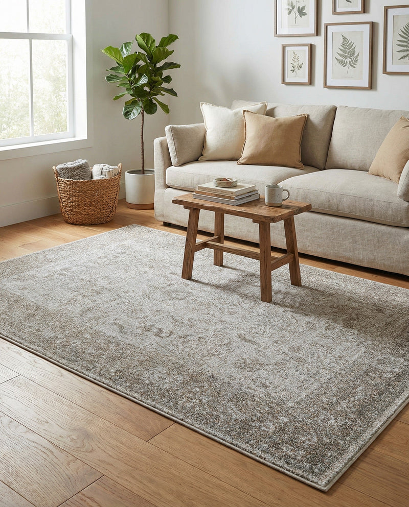 Horizon Collection Area Rug -  Apex (Light Gray) Rectangle Light Gray  lifestyle 31