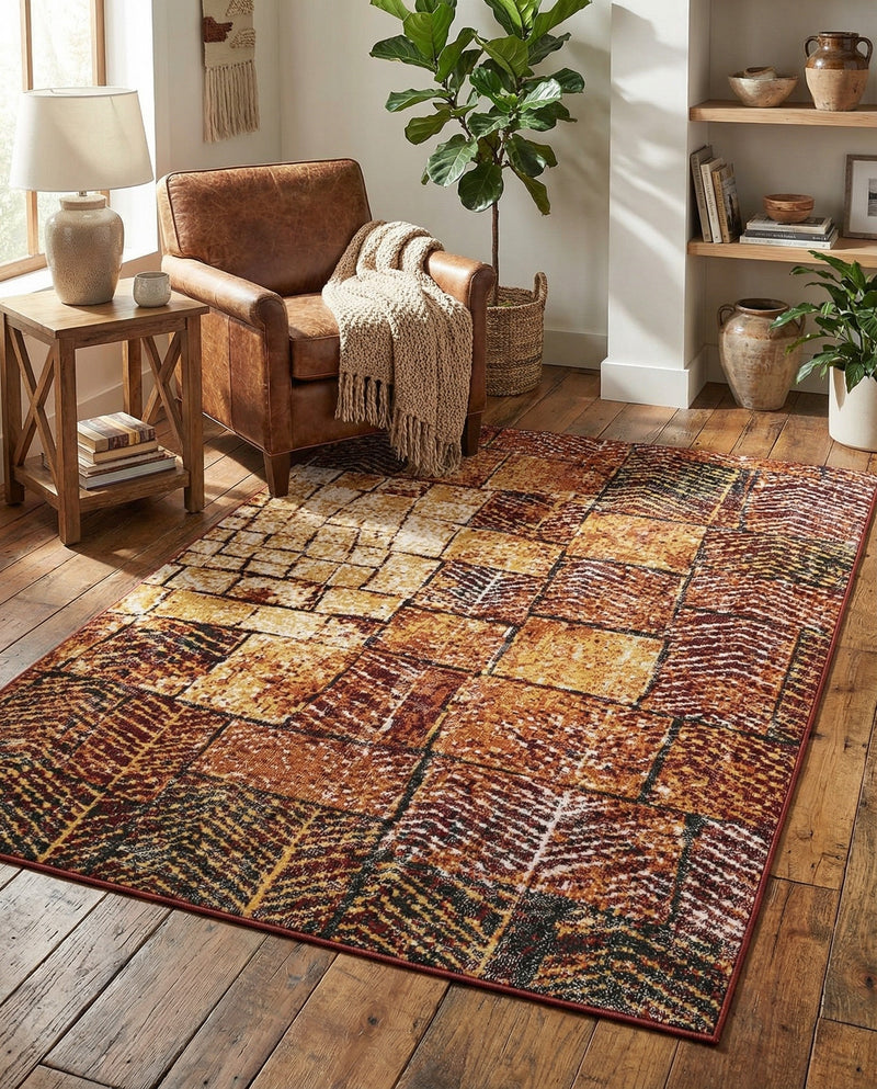 Seville Elegance Collection Area Rug - Cordoba Rectangle Rust Red  lifestyle 28