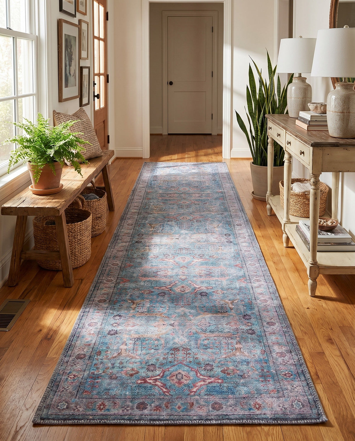 Zahara Oasis Collection Area Rug -  Marrakech Runner Blue  lifestyle 88