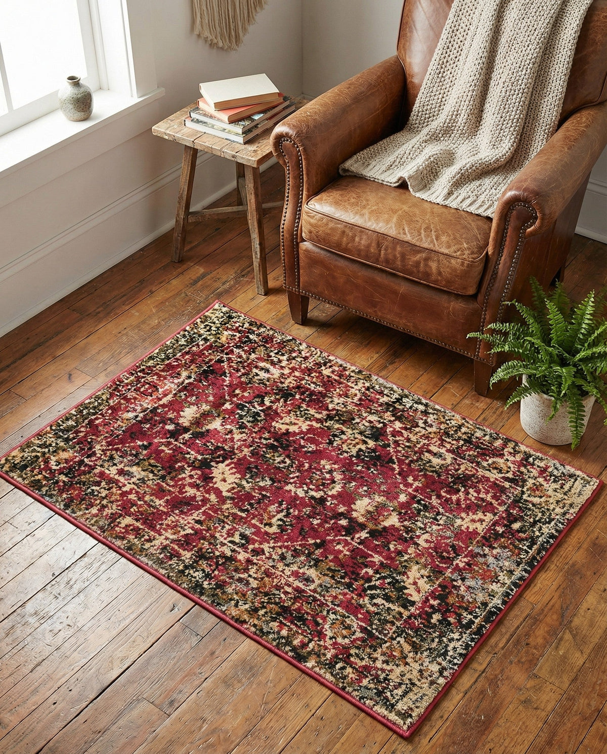 Neptune Elegance Collection Area Rug -  Galatea (Burgundy) Rectangle Burgundy  lifestyle 3