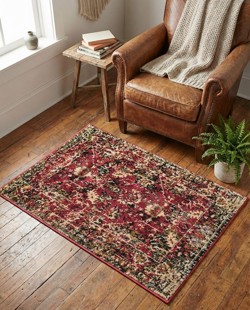 Neptune Elegance Collection Area Rug -  Galatea (Burgundy) Rectangle Burgundy  lifestyle 3