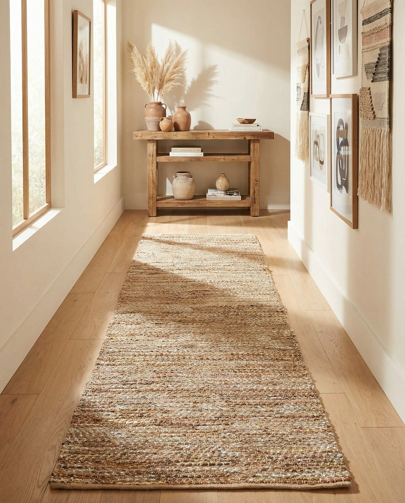Urban Shimmer Jute Collection Area Rug - Metropolis Runner Natural  lifestyle 43