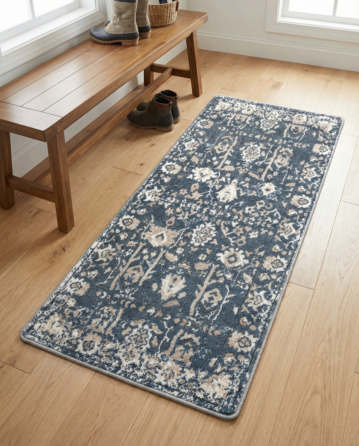 Cascade Range Collection Area Rug -  Shasta (Blue) Runner Blue  lifestyle 125