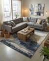 Copenhagen Edge Collection Area Rug - Nyhavn Rectangle Blue  lifestyle 31