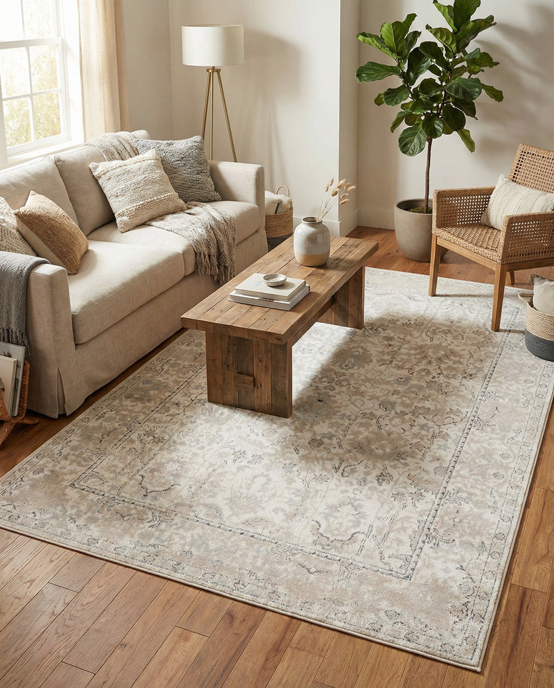 Cascade Range Collection Area Rug -  Shasta (Ivory) Rectangle Ivory  lifestyle 26