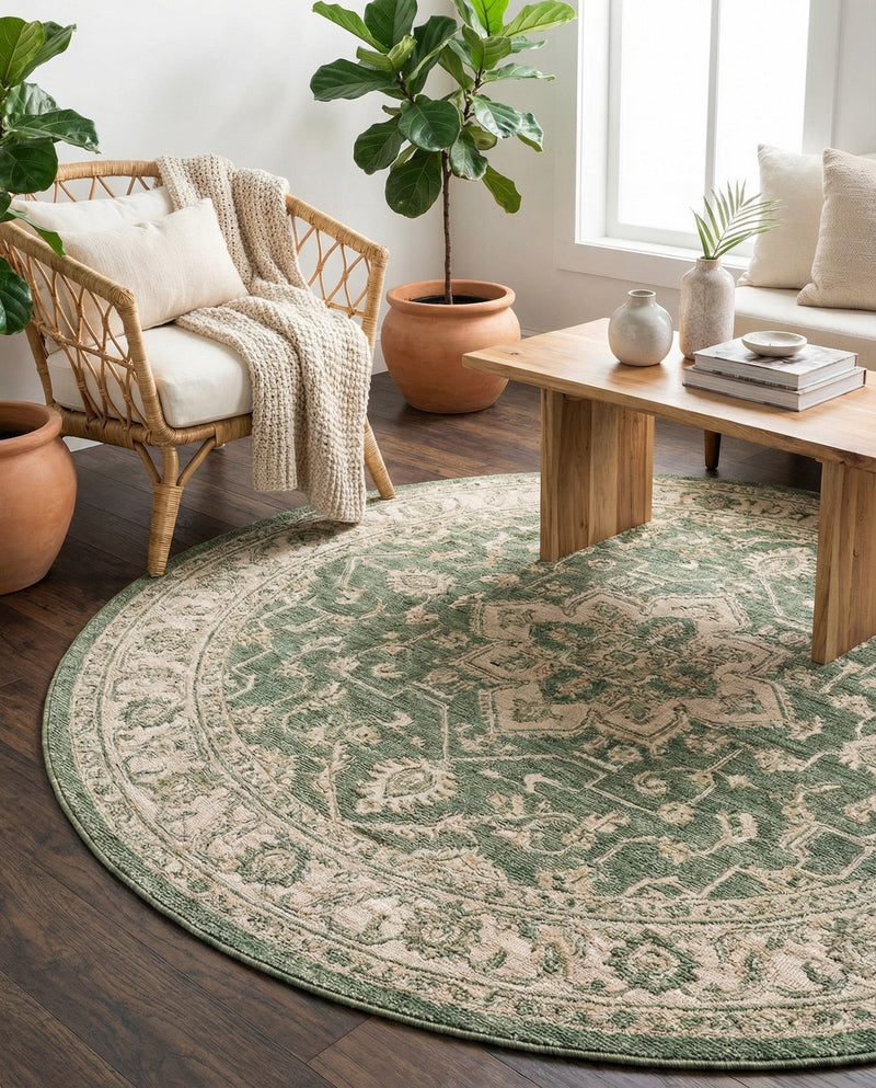 Urban Oasis Rugs Collection Area Rug -  Penthouse (Green) Round Green  lifestyle 37