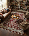Persian Elegance Collection Area Rug -  Yazd Rectangle Burgundy  lifestyle 25