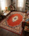 Tabriz Tapestry Collection Area Rug - Azerbaijan (Terracotta) Rectangle Terracotta  lifestyle 10