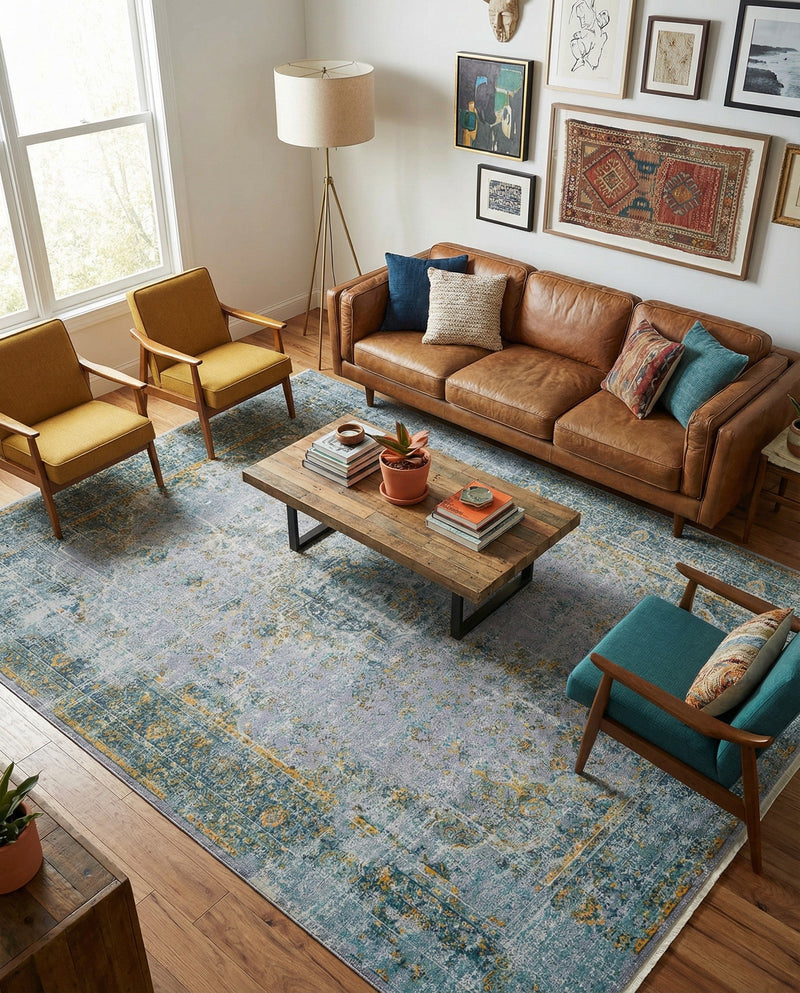 Caribbean Breeze Collection Area Rug -  Calypso Rectangle Gray  lifestyle 9