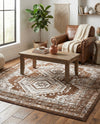 Savannah Elegance Collection Area Rug -  Tybee (Brown) Square Brown  lifestyle 48