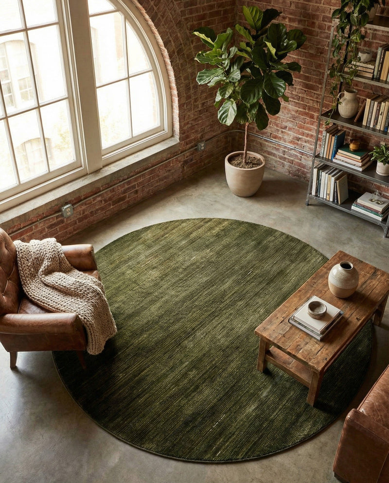 Bloomsbury Elegance Collection Area Rug -  Kensington (Green) Round Green  lifestyle 40