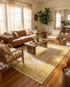 Dover Terrace Collection Area Rug - Marina (Yellow) Rectangle Yellow  lifestyle 9