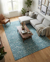 Garden Maze Retreat Collection Area Rug -  Topiarytrail Rectangle Blue  lifestyle 38