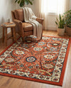 Tabriz Tapestry Collection Area Rug - Sahand (Terracotta) Rectangle Terracotta  lifestyle 10