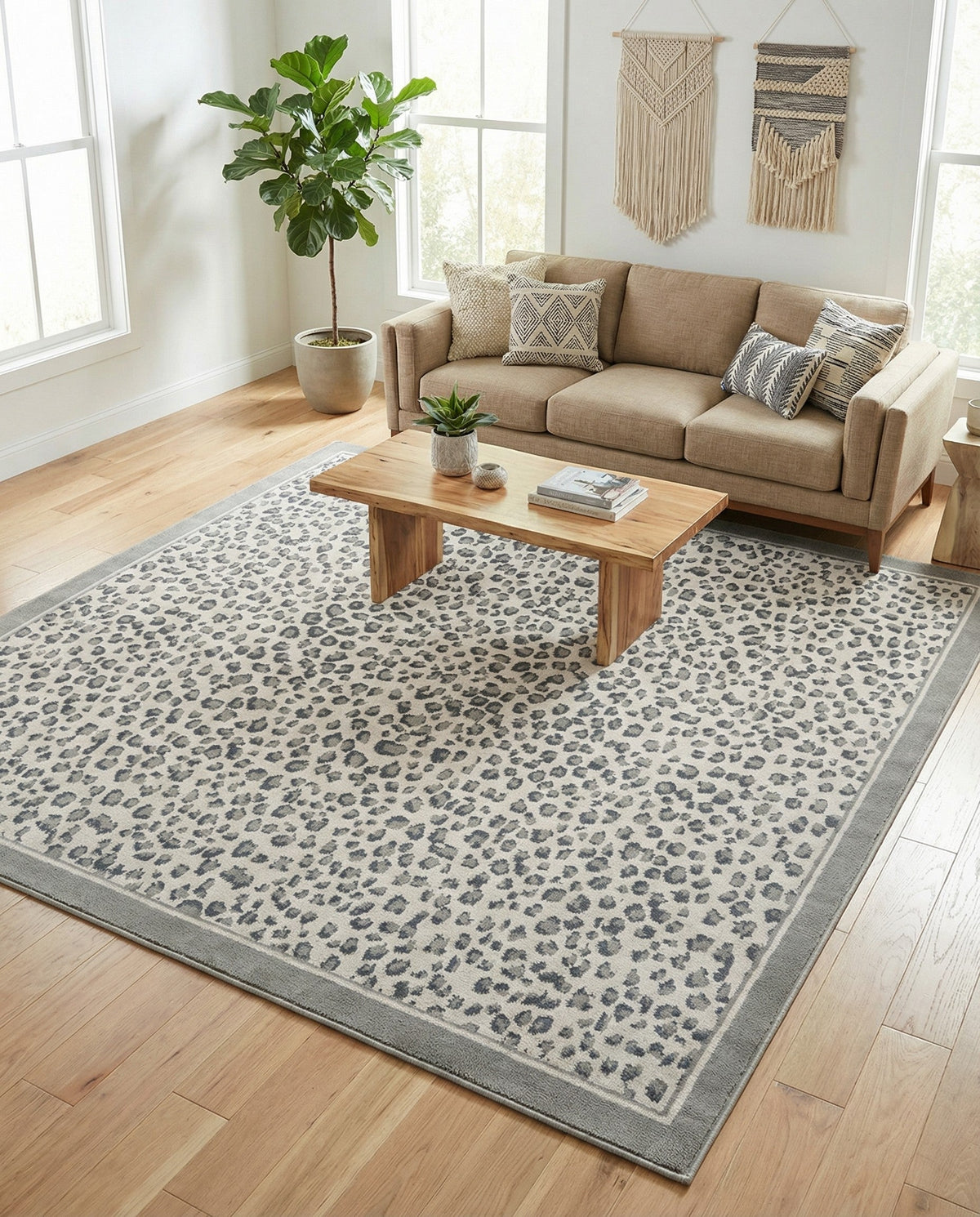 Savannah Sojourn Collection Area Rug - Serengeti Square Gray  lifestyle 145