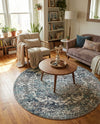 Georgetown Rugs Collection Area Rug - Dupont (Gray) Round Gray  lifestyle 62