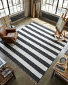 Tassel Trail Collection Area Rug - Pathway (Navy Blue) Square Navy Blue  lifestyle 79
