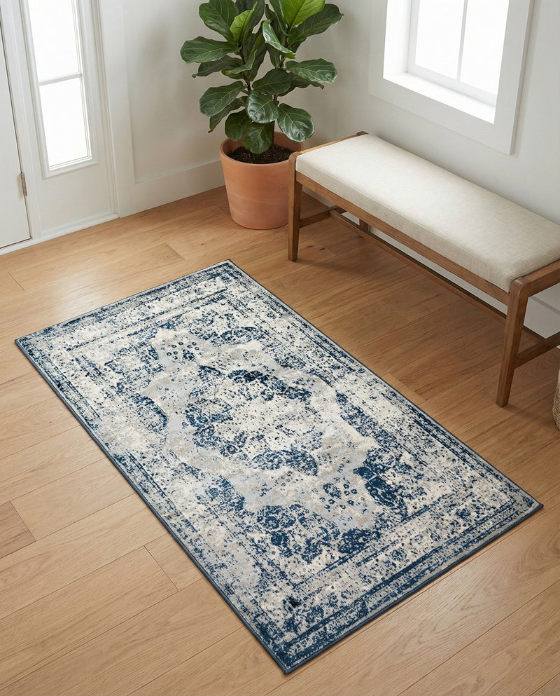 Riviera Elegance Collection Area Rug -  Menton (Blue) Rectangle Blue  lifestyle 30