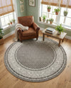 Soho Elegance Collection Area Rug -  Mercer (Gray) Round Gray  lifestyle 43