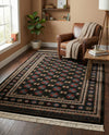 Samarkand Elegance Collection Area Rug -  Margilan (Dark Green) Rectangle Dark Green  lifestyle 15