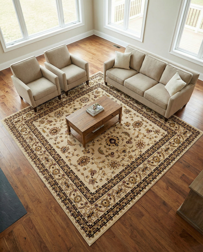 Jaipur Elegance Collection Area Rug -  Nahargarh (Cream) Square Cream  lifestyle 83