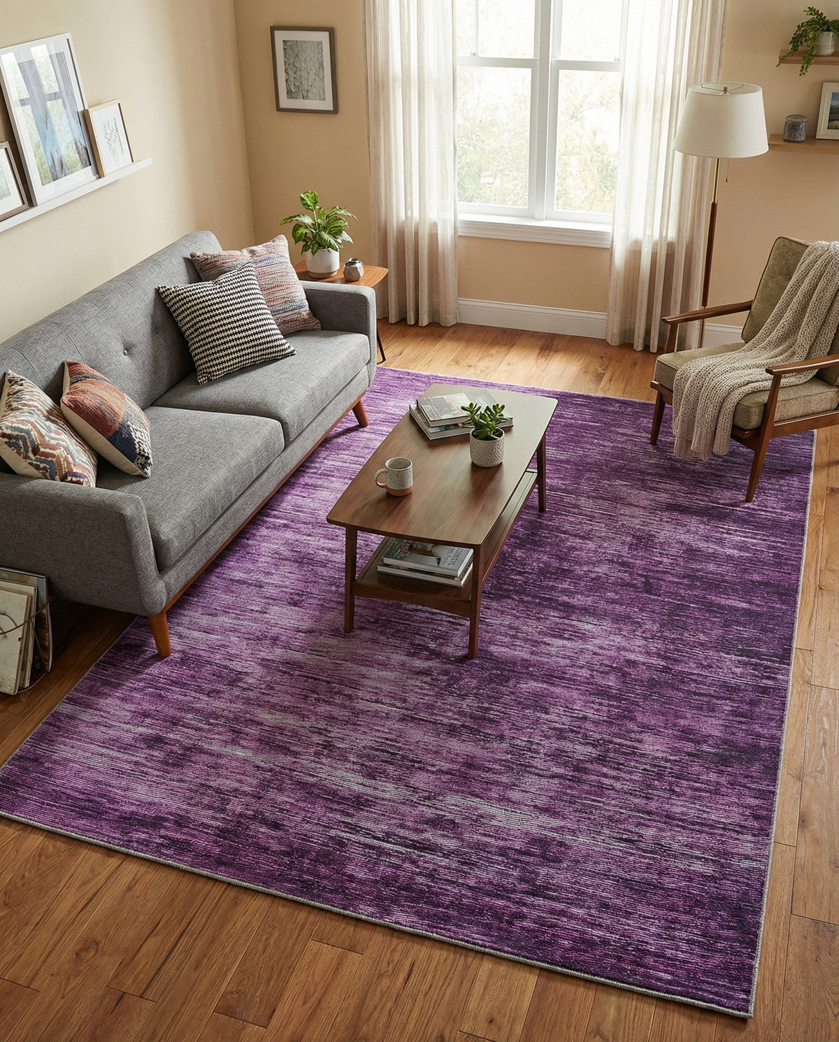 Sahara Essence Collection Area Rug - Oasis (Purple) Rectangle Purple  lifestyle 17