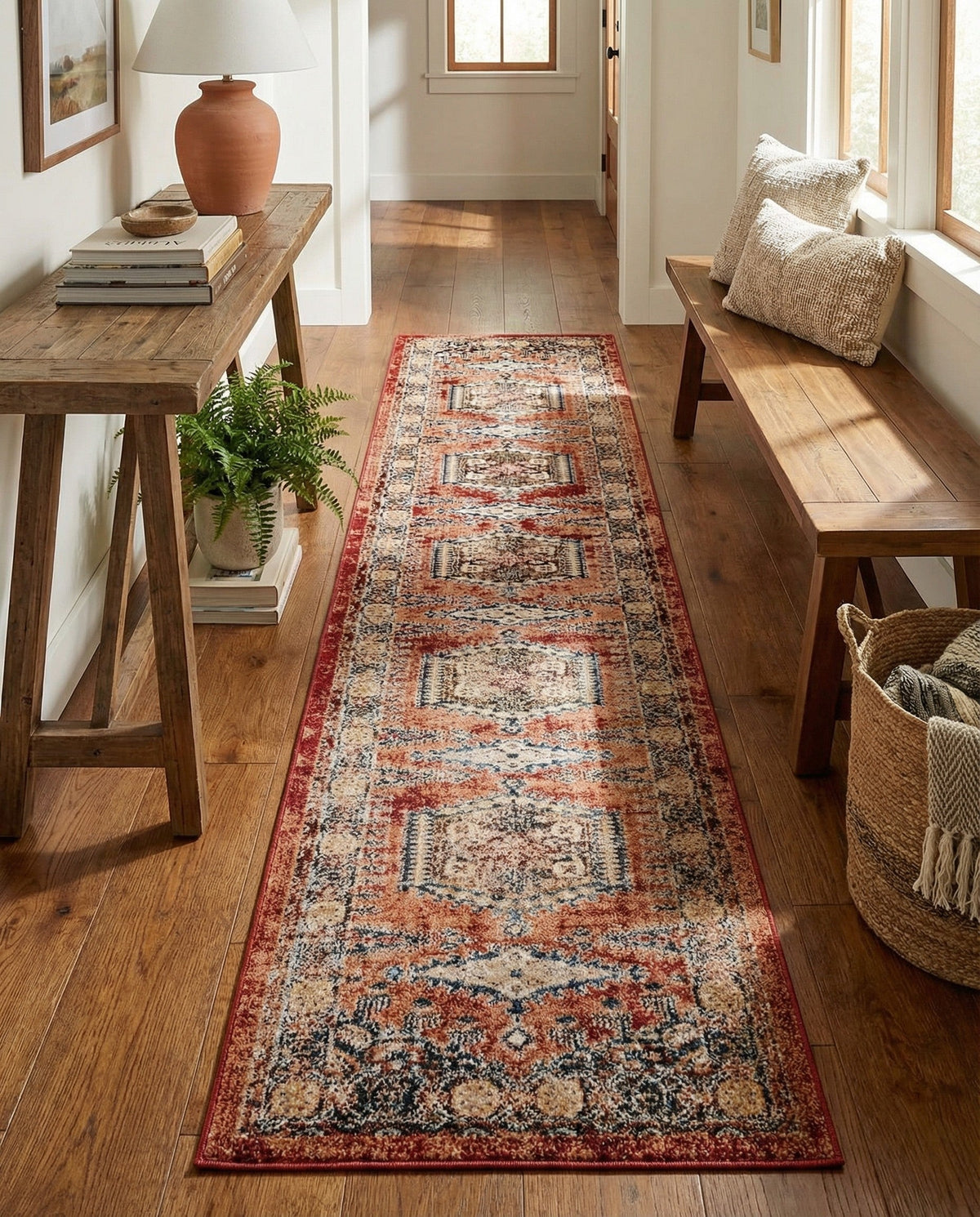 Eden Oasis Collection Area Rug -  Refuge (Terracotta) Runner Terracotta  lifestyle 63