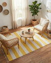 Tassel Trail Collection Area Rug - Pathway (Yellow and Ivory) Rectangle Yellow and Ivory  lifestyle 4
