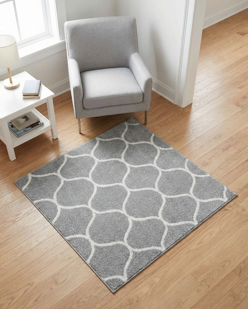 Trellis Mosaic Collection Area Rug -  Pergolatown (Light Gray) Square Light Gray  lifestyle 87