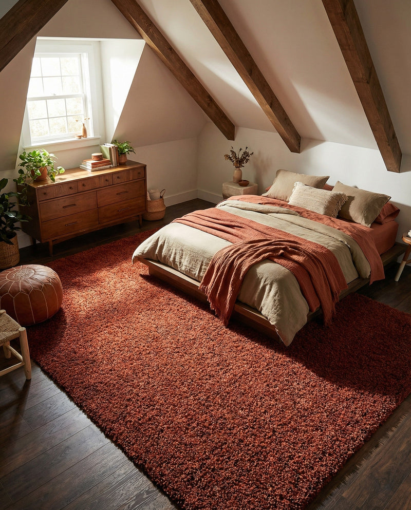 Plush Oasis Collection Area Rug - Serenity (Terracotta) Rectangle Terracotta  lifestyle 24
