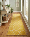 Trellis Mosaic Collection Area Rug - Arborville (Yellow) Runner Yellow  lifestyle 73