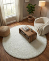 Alpine Plush Collection Area Rug -  Cortina (White) Round White  lifestyle 48