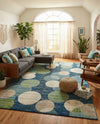 Chromatic Oasis Collection Area Rug -  Zephyr Rectangle Navy Blue  lifestyle 42
